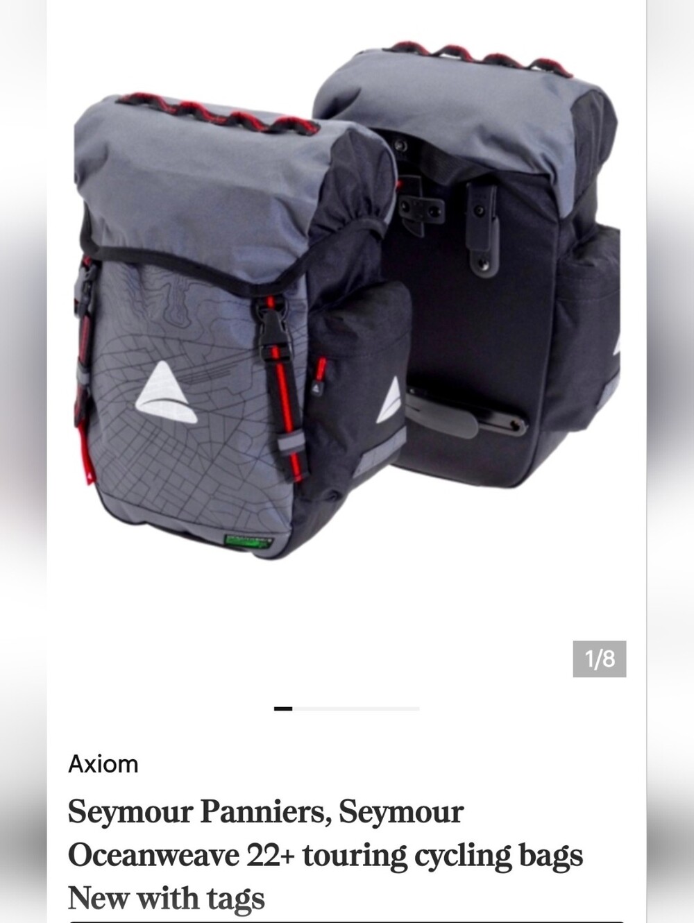 Seymour Panniers, Seymour Oceanweave 22+ touring cycling bags New with tags